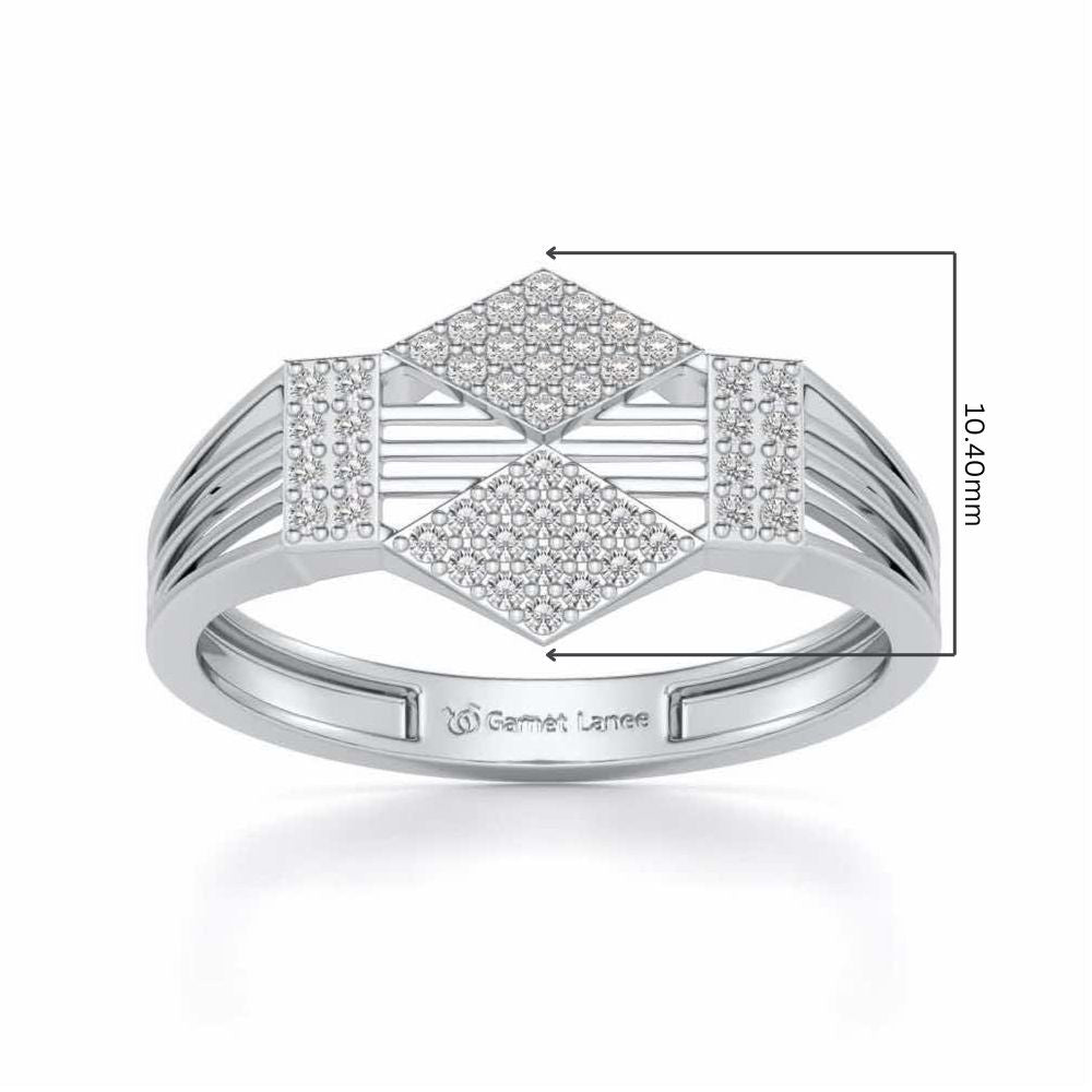Rumba Silver Ring For Men - White Gold - Image 5