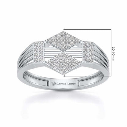 Rumba Silver Ring For Men - White Gold - Image 5