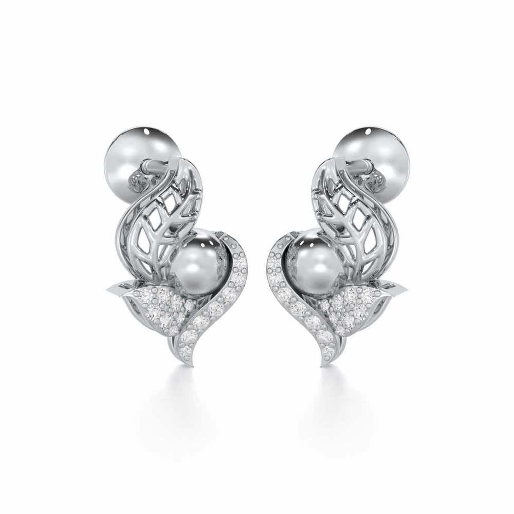 Blissful Harmonies Silver Earrings - White Gold - Image 2