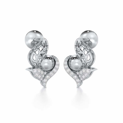 Blissful Harmonies Silver Earrings - White Gold - Image 2