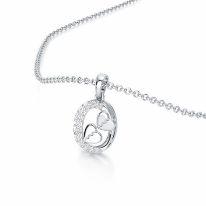Hearts Of Gleam Silver Pendant - White Gold - Image 2