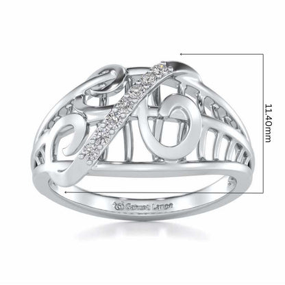 Dot Infinity Silver Ring - White Gold - Image 5