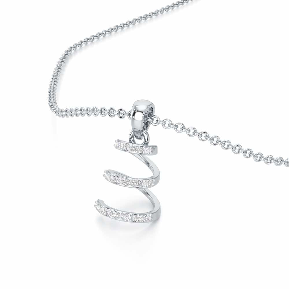 Twinkle Tranquility Silver Pendant - White Gold - Image 2