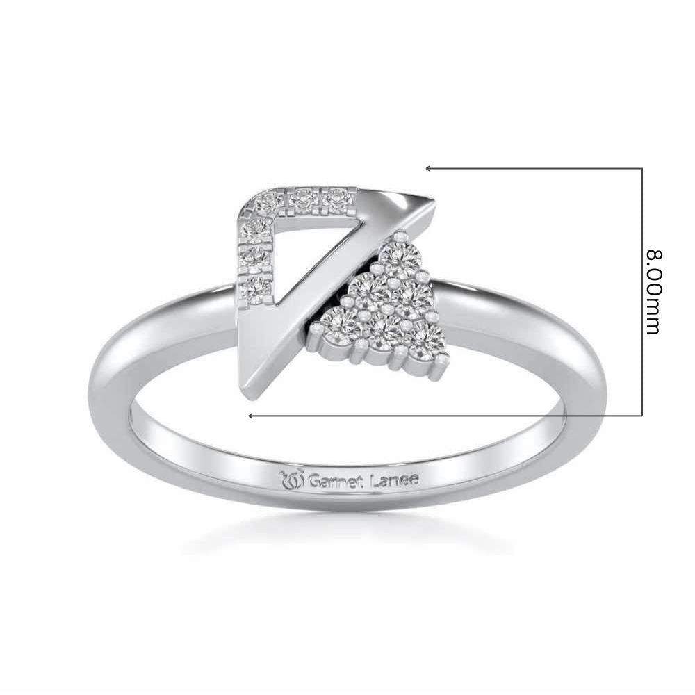 Tri-Glow Silver Ring - White Gold - Image 5