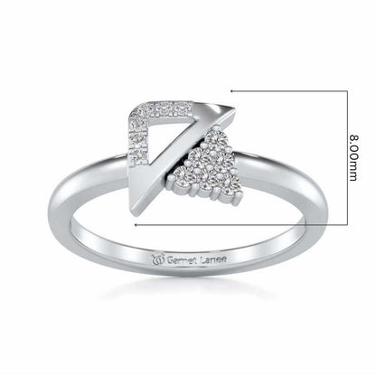 Tri-Glow Silver Ring - White Gold - Image 5