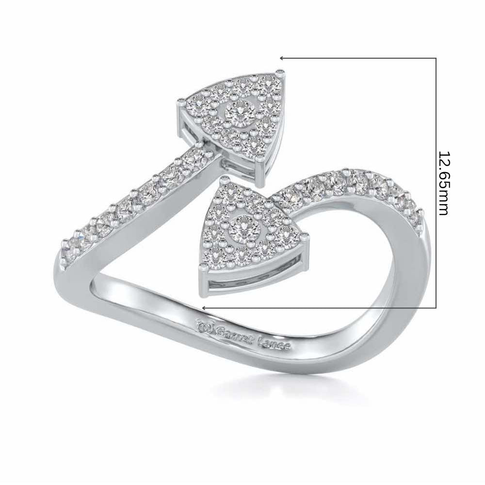 Inverted Arrows Silver Ring - White Gold - Image 5