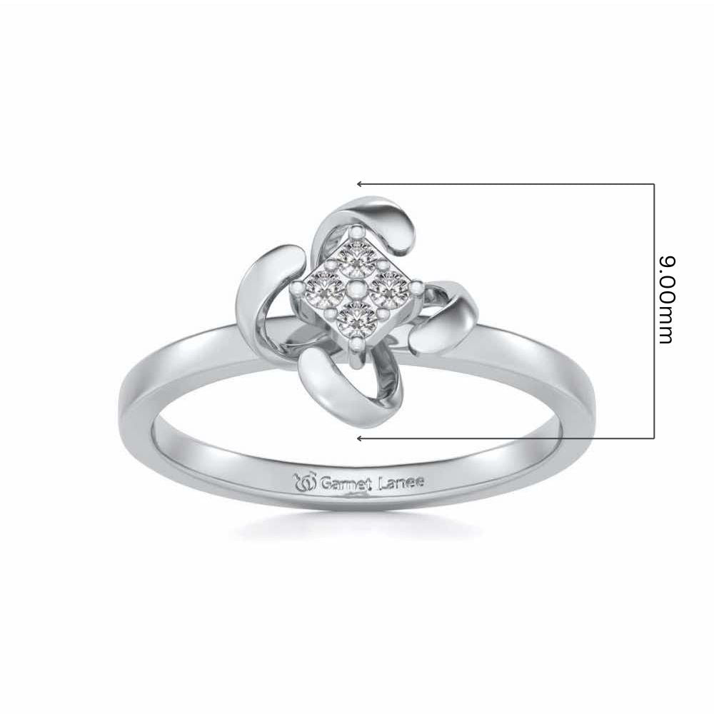 Aamaira Silver Ring - White Gold - Image 5