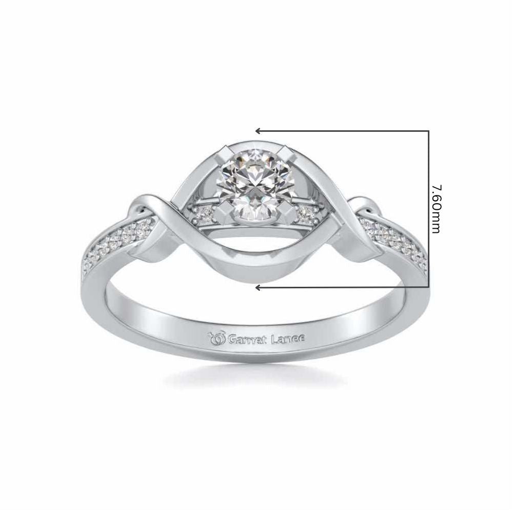 Endless desire Solitaire Silver Ring - White Gold - Image 5