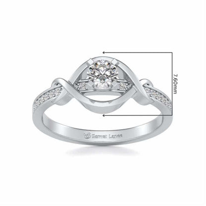 Endless desire Solitaire Silver Ring - White Gold - Image 5