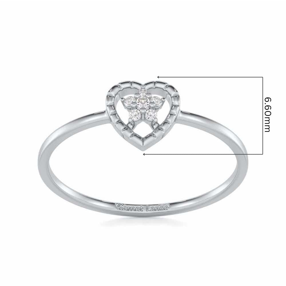 Lustrous Love Silver Ring - White Gold - Image 5