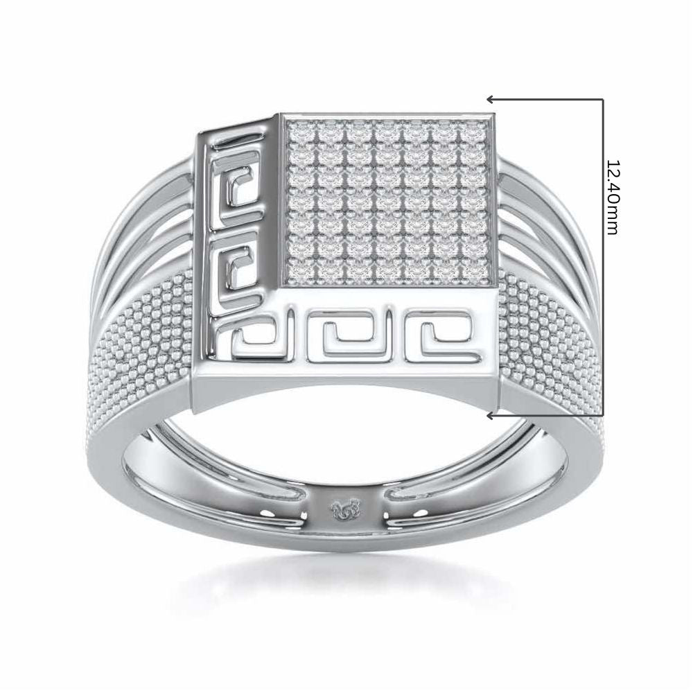 Saransh Silver Ring For Men - White Gold - Image 5