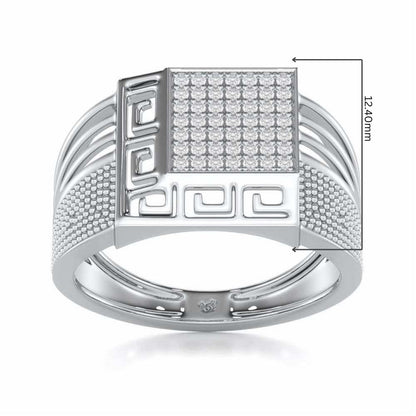 Saransh Silver Ring For Men - White Gold - Image 5