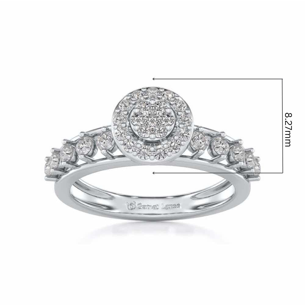 Shiny Eye Silver Ring - White Gold - Image 5
