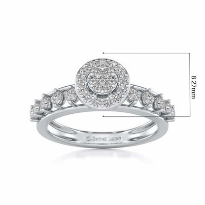 Shiny Eye Silver Ring - White Gold - Image 5