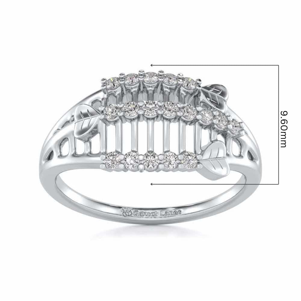 Heart Ladder Silver Ring - White Gold - Image 5
