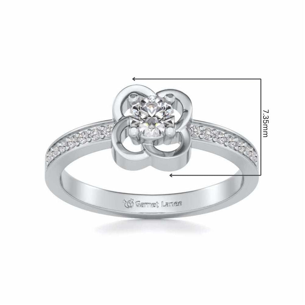Blessing Solitaire Silver Ring - White Gold - Image 5