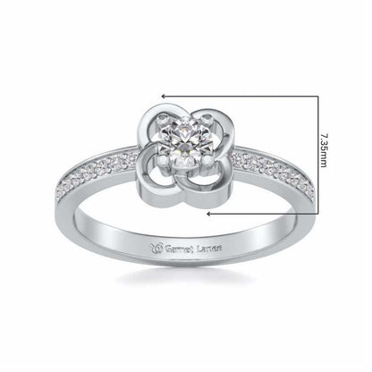 Blessing Solitaire Silver Ring - White Gold - Image 5