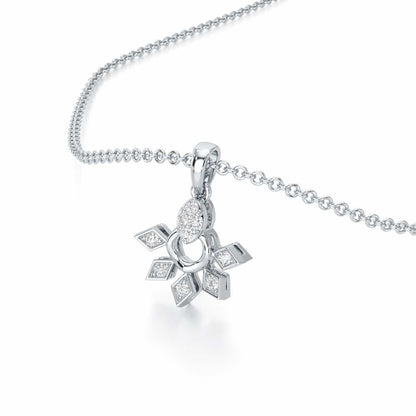 Luxe Halo Silver Pendant - White Gold - Image 2