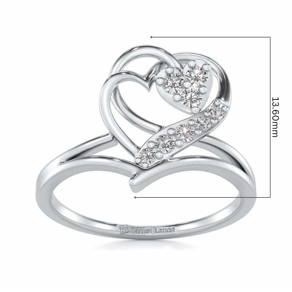 Hearts Silver Ring - White Gold - Image 5