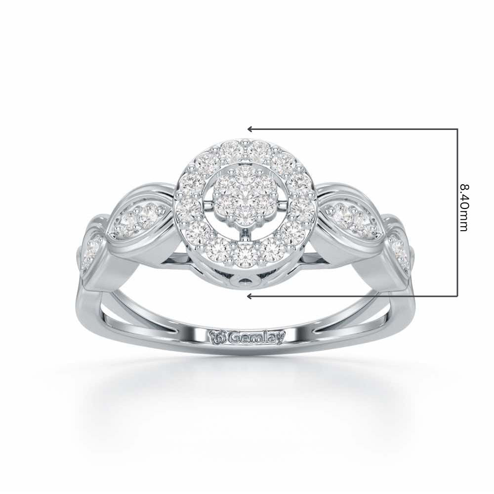 Ethereal Avni Silver Ring - White Gold - Image 2