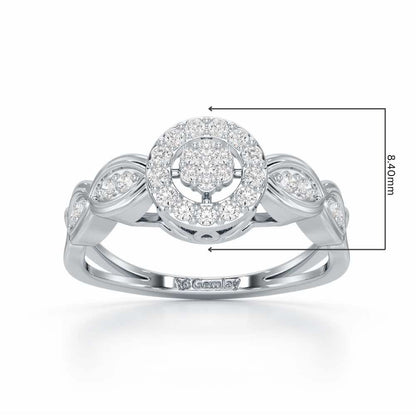 Ethereal Avni Silver Ring - White Gold - Image 2