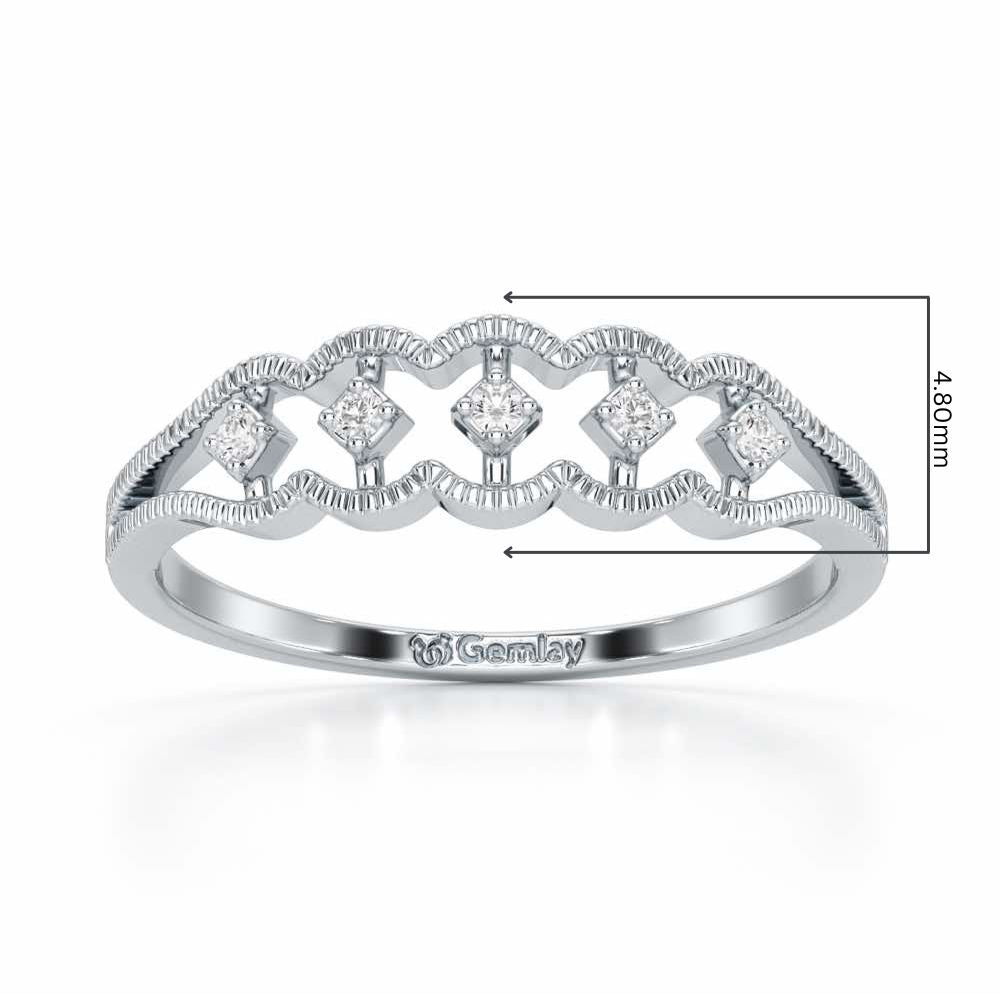 Glow Dance Silver Ring - White Gold - Image 2