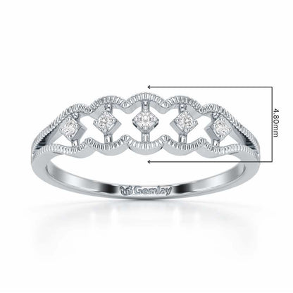 Glow Dance Silver Ring - White Gold - Image 2