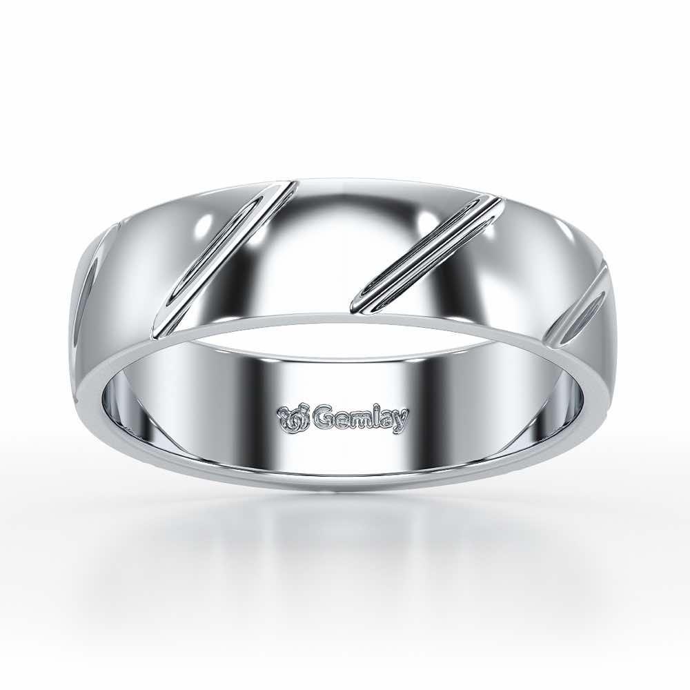 Onyx Silver Band For Men - White Gold - Image 2