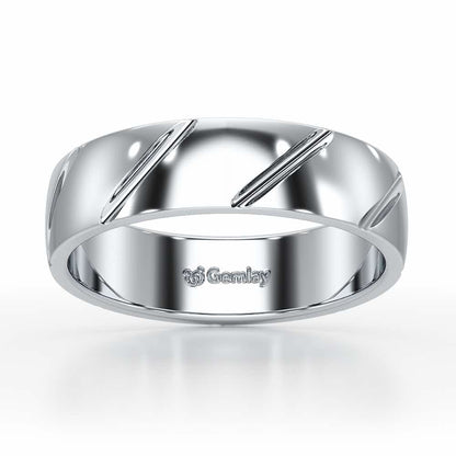 Onyx Silver Band For Men - White Gold - Image 2