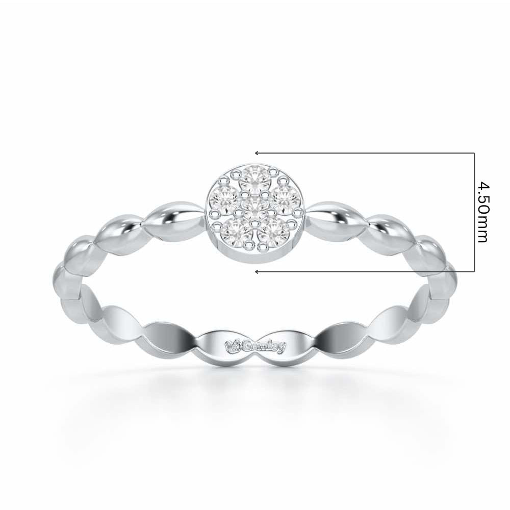 Glow Wave Silver Ring - White Gold - Image 5