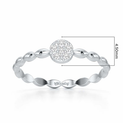 Glow Wave Silver Ring - White Gold - Image 5