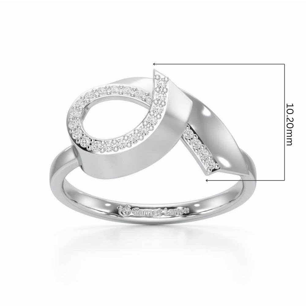 Celestial Glow Silver Ring - White Gold - Image 5