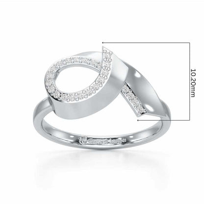Celestial Glow Silver Ring - White Gold - Image 5