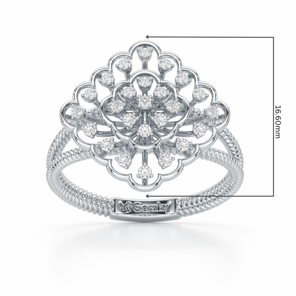 Zeppelin Glow Silver Ring - White Gold - Image 2