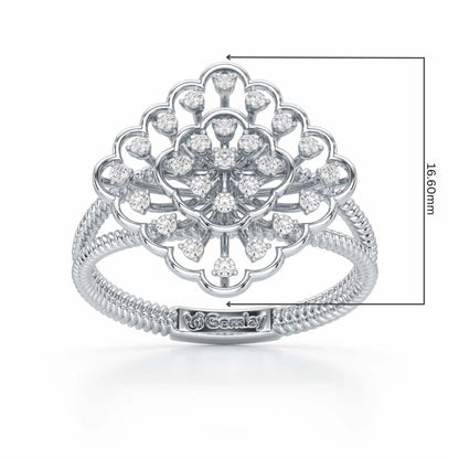 Zeppelin Glow Silver Ring - White Gold - Image 2