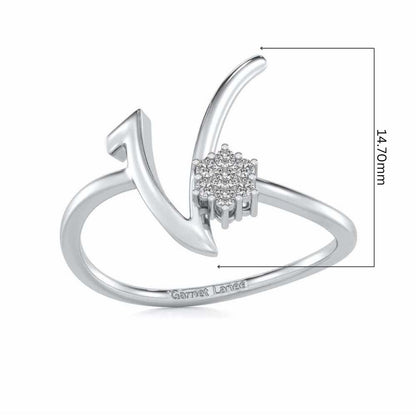 Flora V Silver Ring - White Gold - Image 5