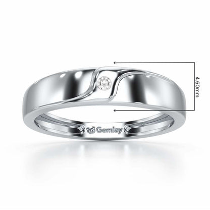 Noctura Silver Ring For Men - White Gold - Image 2