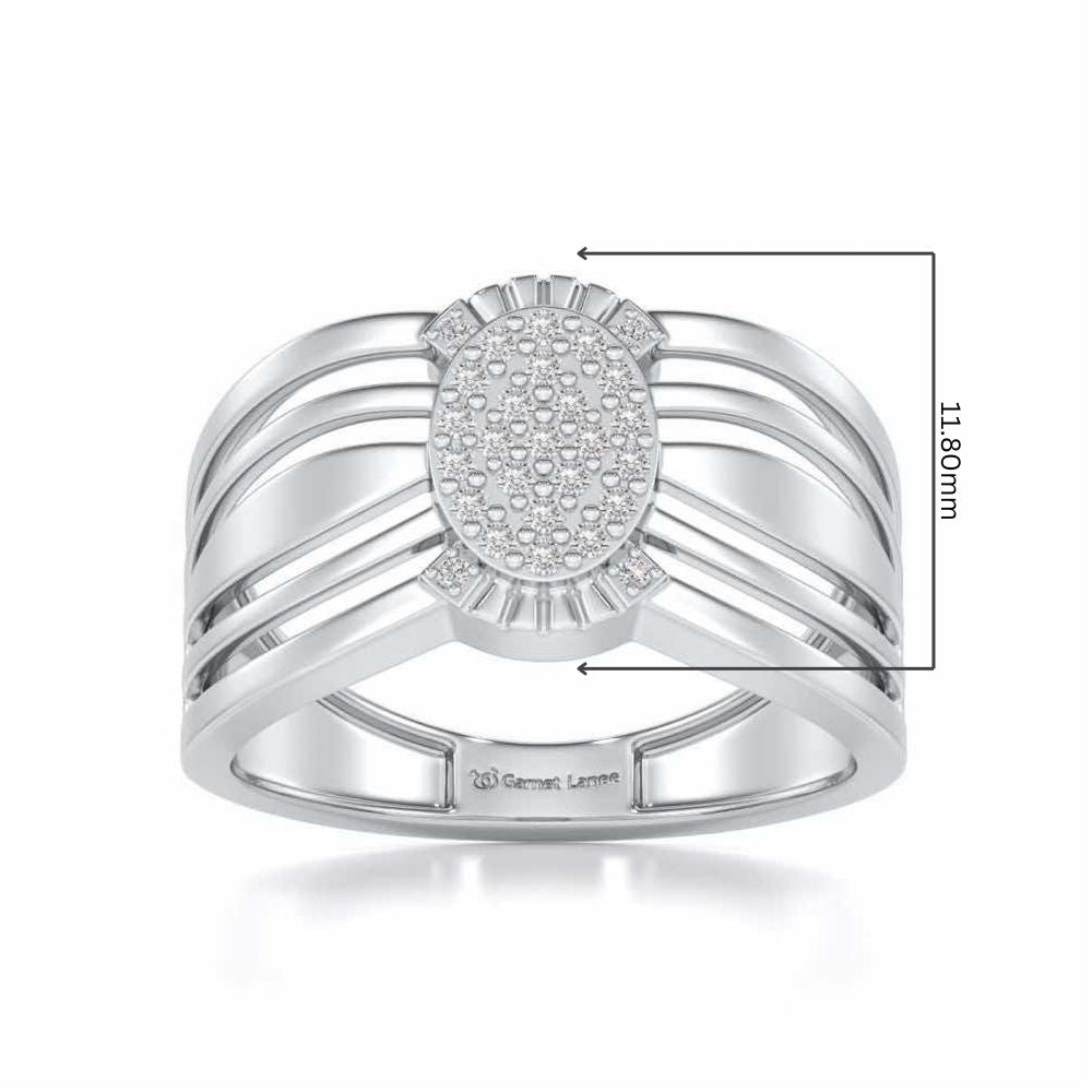 Unflinching Silver Ring For Men - White Gold - Image 5