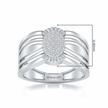 Unflinching Silver Ring For Men - White Gold - Image 5