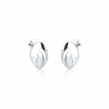 Sun Pebble Silver Earrings - White Gold - Image 2
