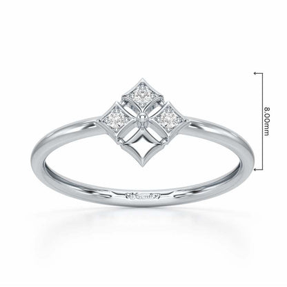 Four Pinch Silver Ring - White Gold - Image 2