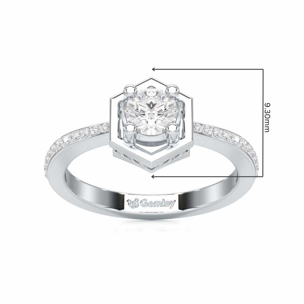 Majestic Luminescence Solitaire Ring - White Gold - Image 5