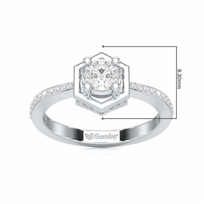 Majestic Luminescence Solitaire Ring - White Gold - Image 5