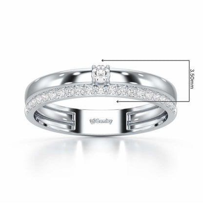 The Bliss Hint Silver Ring - White Gold - Image 2