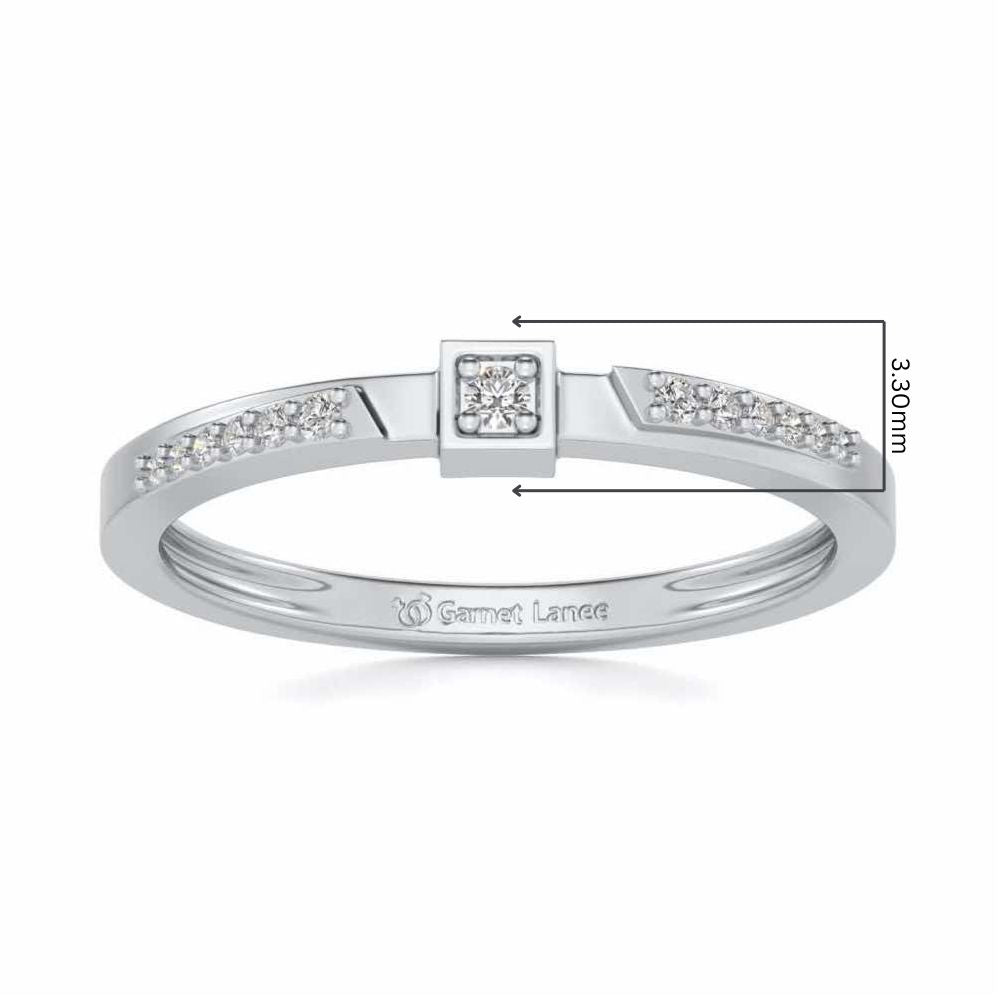 Queens Solitaire Silver Ring - White Gold - Image 5