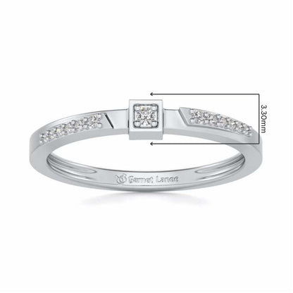 Queens Solitaire Silver Ring - White Gold - Image 5