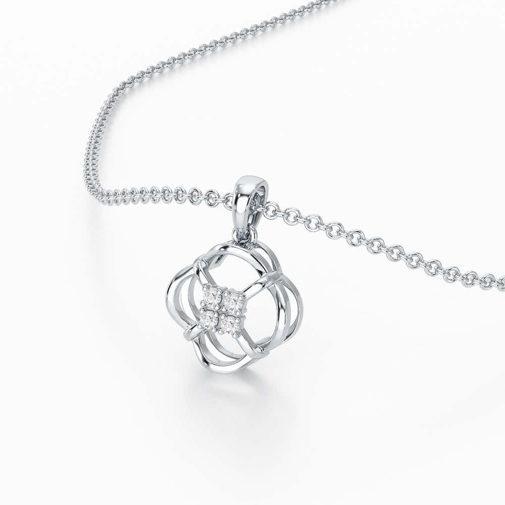 Glint of Grace Silver Pendant - White Gold - Image 2