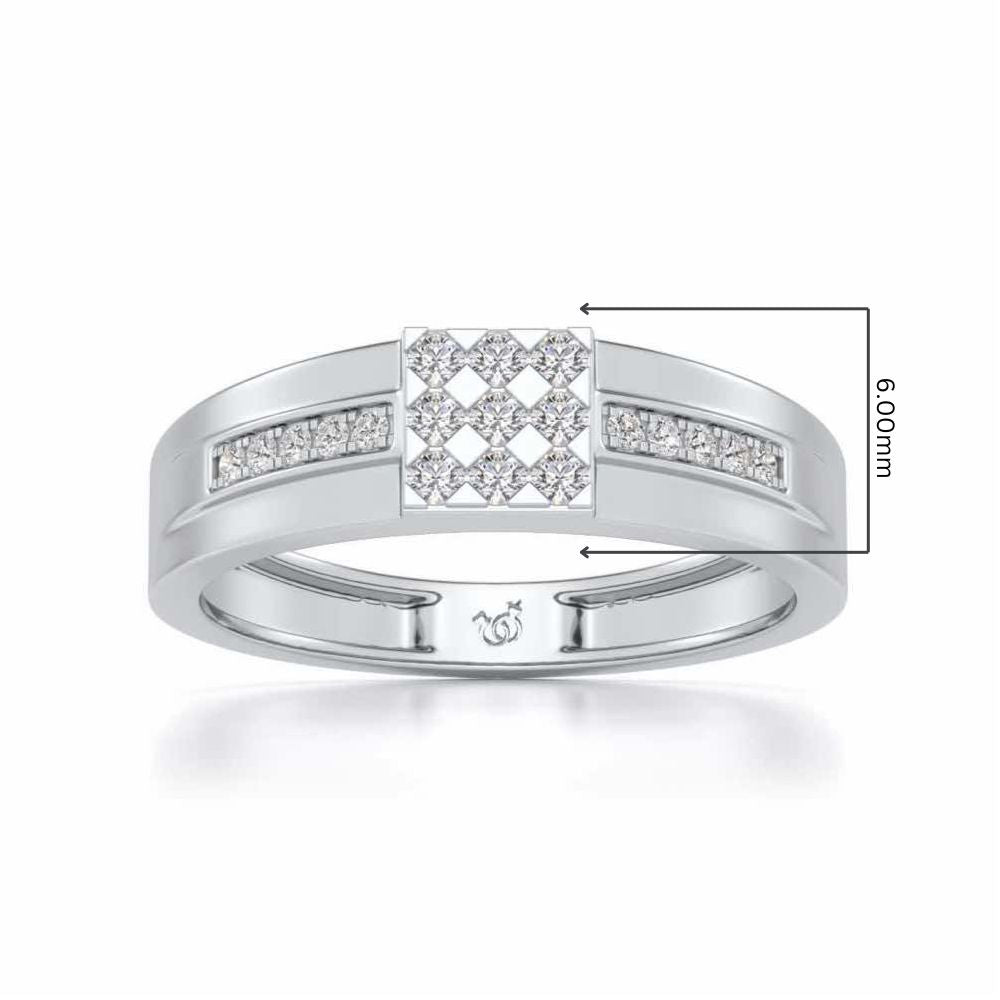 Trine Star Silver Ring For Men - White Gold - Image 5