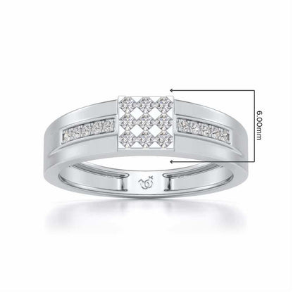 Trine Star Silver Ring For Men - White Gold - Image 5