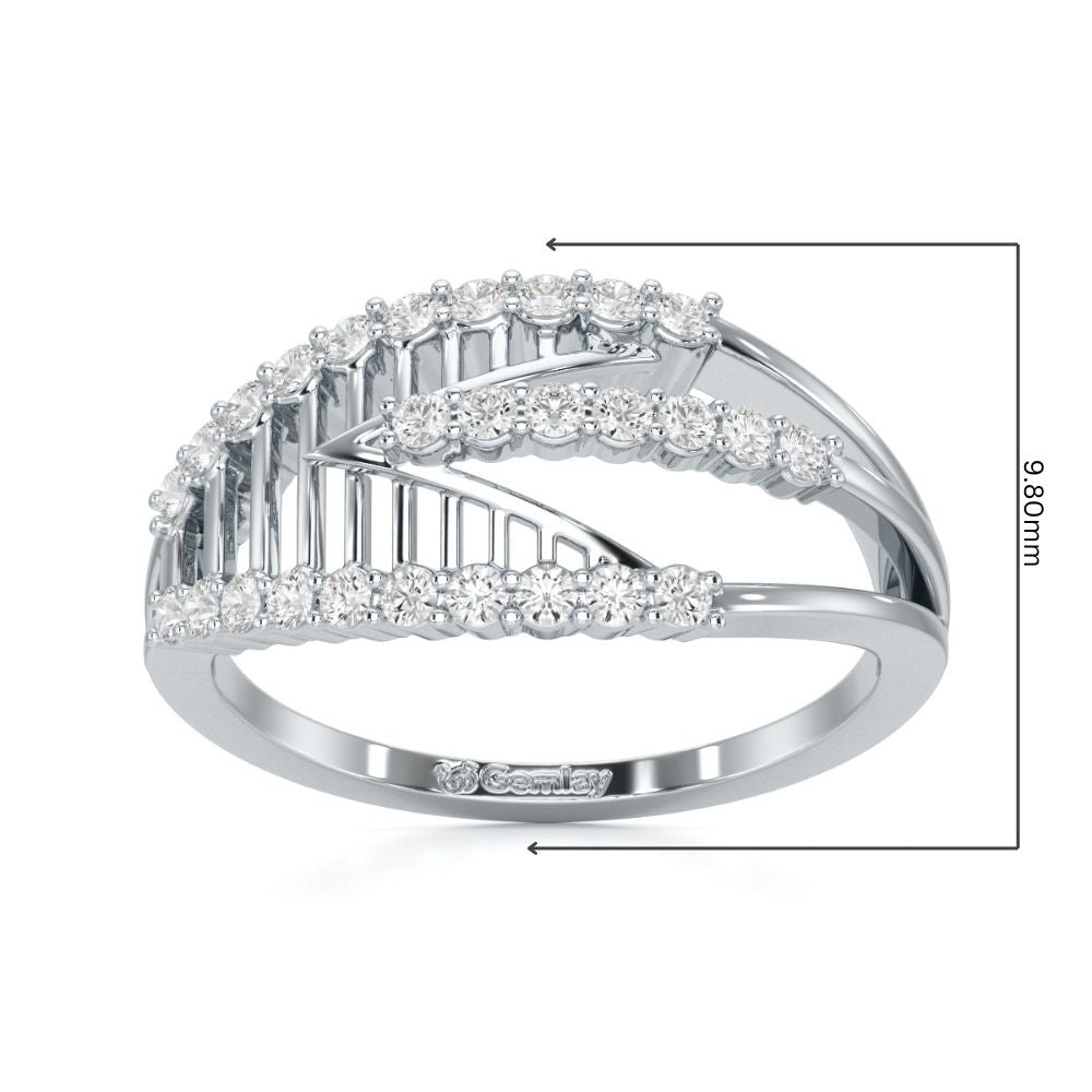 Shine Tracery Silver Ring - White Gold - Image 5